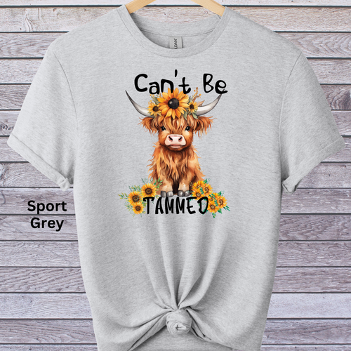 Lustiges sarkastisches Hochlandkuh Grafikdruck Unisex Neuheit T-Shirt kann nicht gezähmt werden - Bild 5 von 26