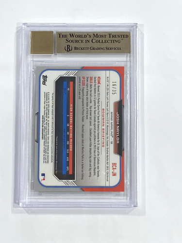 Josh Naylor 2015 Bowman Chrome Draft Black Refractor Auto 16/35 BGS 9.5 10 Rc - Picture 2 of 2