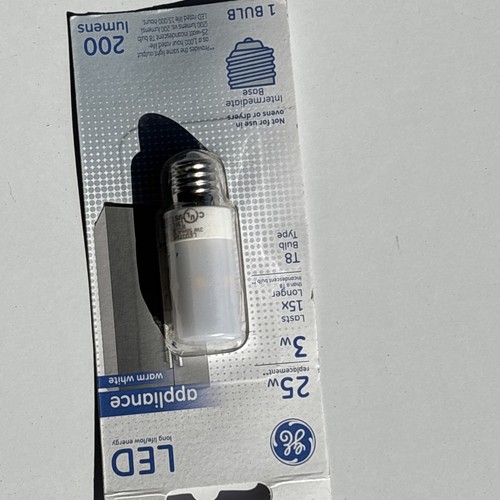 GE Intermediate Base T8 LED Appliance Bulb, Warm White, 25W New - Picture 2 of 3