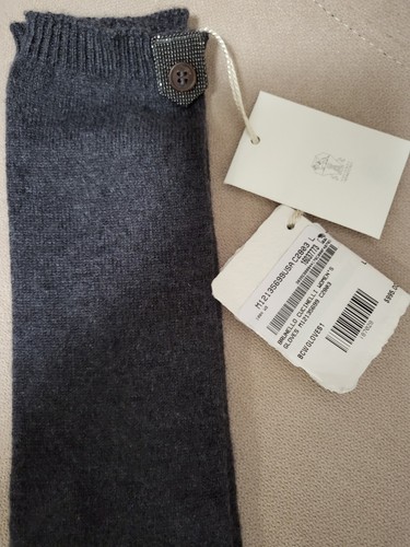 995$ BRUNELLO CUCINELLI WOMENS KNIT CASHMERE LONG GLOVES SZ:L.Made In ITALY - Picture 10 of 15