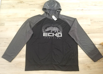 ECKO Function Grey Hoodie Full Zip Long Sleeve Sweatshirt Men's Jacket Size 2XL