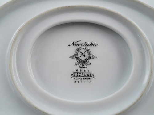 Noritake Gravy Boat & Attached Underplate Sezanne Pattern Japan China Dinnerware - Picture 2 of 3