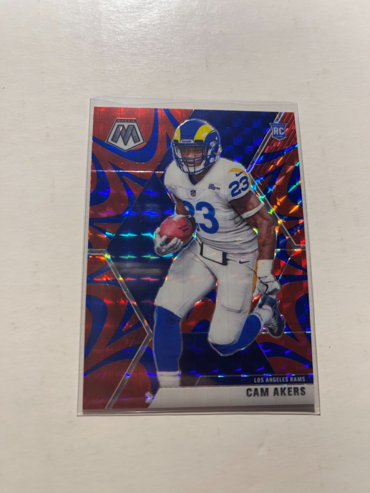 2020 Panini Mosaic Football CAM AKERS Blue Reactive Card