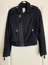 Nwt Joie Ailey Leather Suede Moto Jacket In Dark Navy Size S $898.