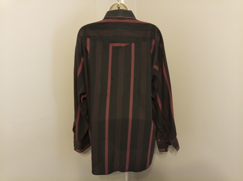 Panhandle Slim Mens Shirt Size 17-35 Black Pink Striped Pocket Button Up Casual - 第 5/9 張圖片