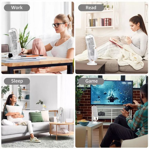 USB Desk Fan Table Mini Air Cooler Small Powerful Personal Portable Adjustable - Picture 12 of 17