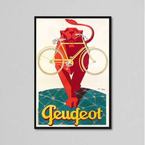 Vintage Art Deco Poster, Peugeot Bicycles by Georges Favre 1928 - Picture 2 of 4