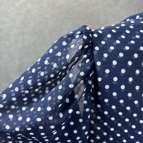 Anthropologie Kleid 11 1 Tylho Isla gepunktet Blumen marineblau transparent Krawatte Ausschnitt Mod - Bild 6 von 13