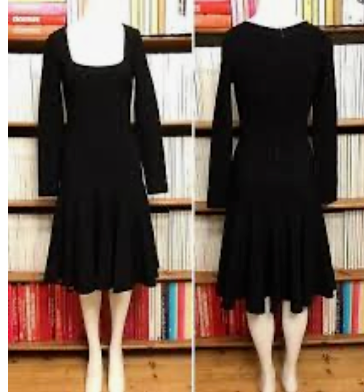 AZZEDINE ALAIA Black Knitted Rib Viscose Stretch, Square