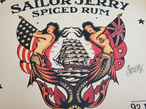 Sailor Jerry Rum Poster Print Complete Set of 5 Limited Ed 12" x 16" Tattoo Art - Picture 12 of 17