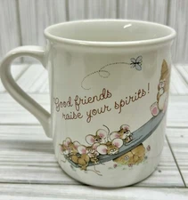 Vintage Hallmark Coffee Mug 8 oz Good Friends Raise Your Spirits 1983