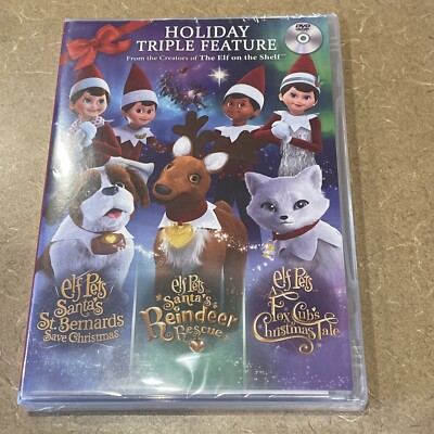 EUC The Elf on the Shelf Elf Pets Triple Pack Christmas DVD Reindeer, Fox, Dog