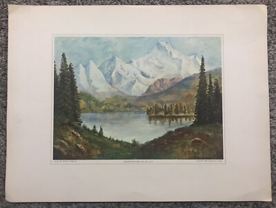 Vintage 1968 Eisenhower College “Mountain Lake” Oil Painting