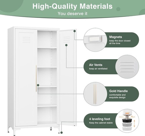 Aktenschrank Mehrzweckschrank Garderobenschrank mit verstellbaren Stahl70x155x35 - Bild 4 von 7