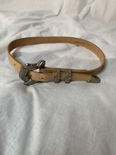vintage leather belt S/M silver tone hardware 1 width