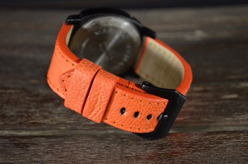 PULSERA RELOJ 26 24 22 MM PATA DE AVESTRUZ AUTÉNTICA NARANJA MATE MA CORREA PARA PANERAI ETC - Imagen 6 de 12