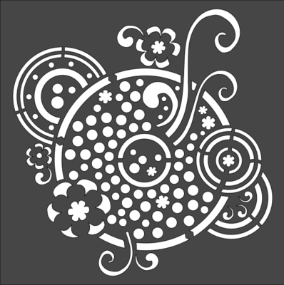 1- 8x8 inch Custom Cut Stencil, (VF-33) Scooter Hill Design