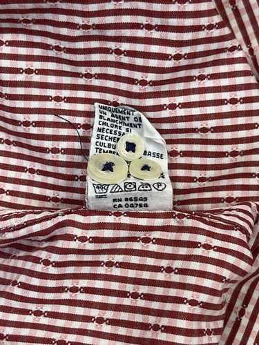TOMMY BAHAMA Shirt Mens Red White Stripes Pocket Button-Down 100% Cotton Size XL - Picture 12 of 15
