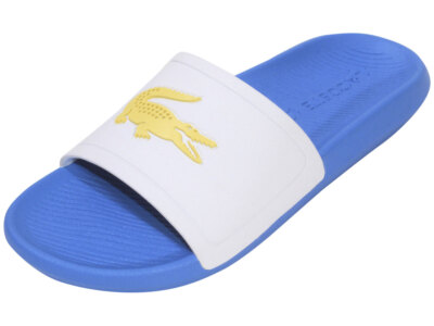 Lacoste Men's Croco-Slide-0922 Slides Sandals Shoes Blue/Yellow