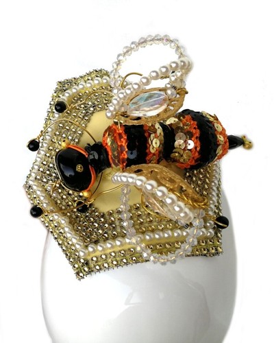 kentucky derby hat head piece fascinator weeding royal elegant extravagant bee - Picture 4 of 24
