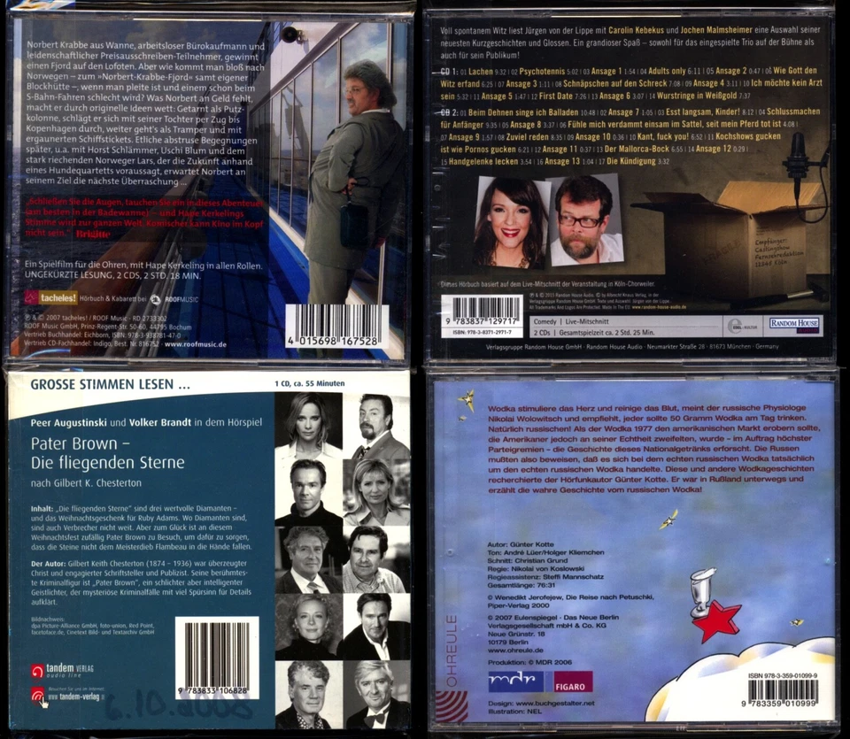 4 HÖRBÜCHER★Hape KERKELING•FJORD★V. D. LIPPE•BEIM DEHNEN★AUGUSTINSKI★WODKA★6 CD★ - Bild 2 von 4