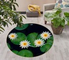 3D White Water Lily NA14180 Game Rug Mat Elegant Photo Carpet Mat Fay