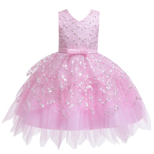 Flower Girl Lace Party Princess Dress Baby Pageant Wedding Bridesmaid Christmas - Picture 28 of 68