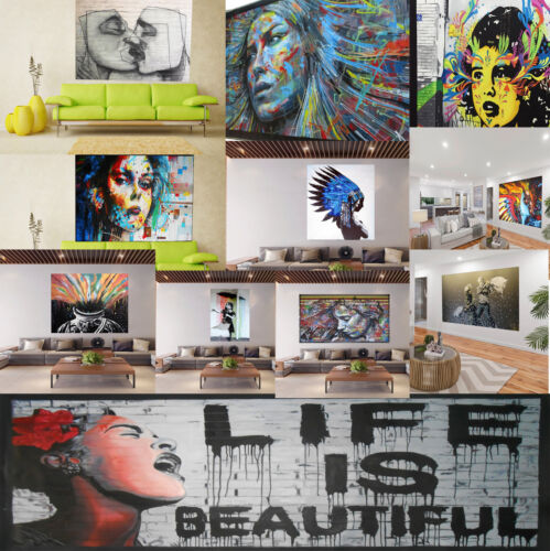 Massive street art graffiti urban canvas print Australia Painting 200cm x 100cm - Picture 5 of 7
