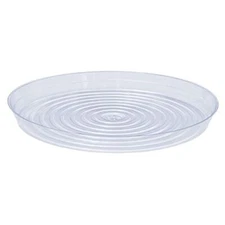 Curtis Wagner Plastics Round Vinyl Plant Saucer, Clear 17” D