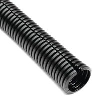 1" Wire Loom, Black 85°C Polyethylene Split Sleeving, 5 ft Length