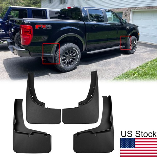 4Pcs Front & Rear Mud Flaps Splash Guards Fender For Ford Ranger 2019-2023 L4 - Picture 1 of 8