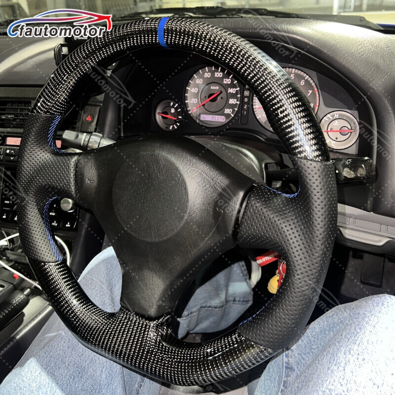 Carbon Fiber Steering Wheel Leather Fit for 1999–2002 Nissan GTR