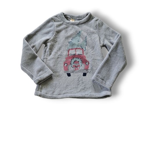 Munki Munki Girls Long Sleeve Crew Neck Fleece Grey Christmas Top Pajama Size M - Picture 3 of 12