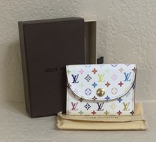 Louis Vuitton Monogram Multicolor Business Card Holder Coin Case White CA0068