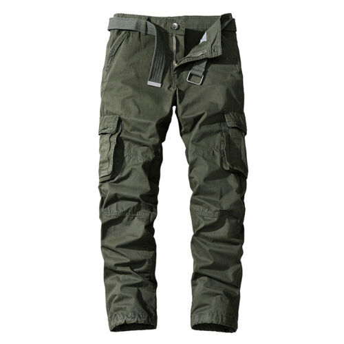 Casual pants men's loose cotton straight leg multi pocket workwear pants - Picture 19 of 21