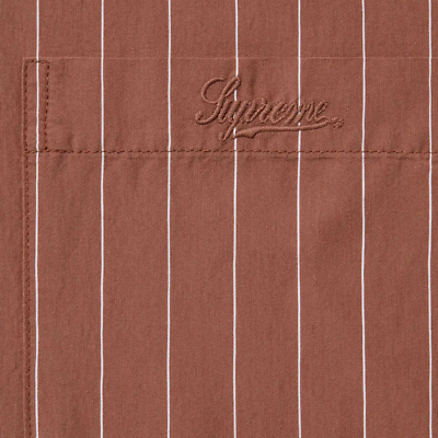 Supreme Stripe S/S Pajama Shirt Black Light Blue Brown 3colors