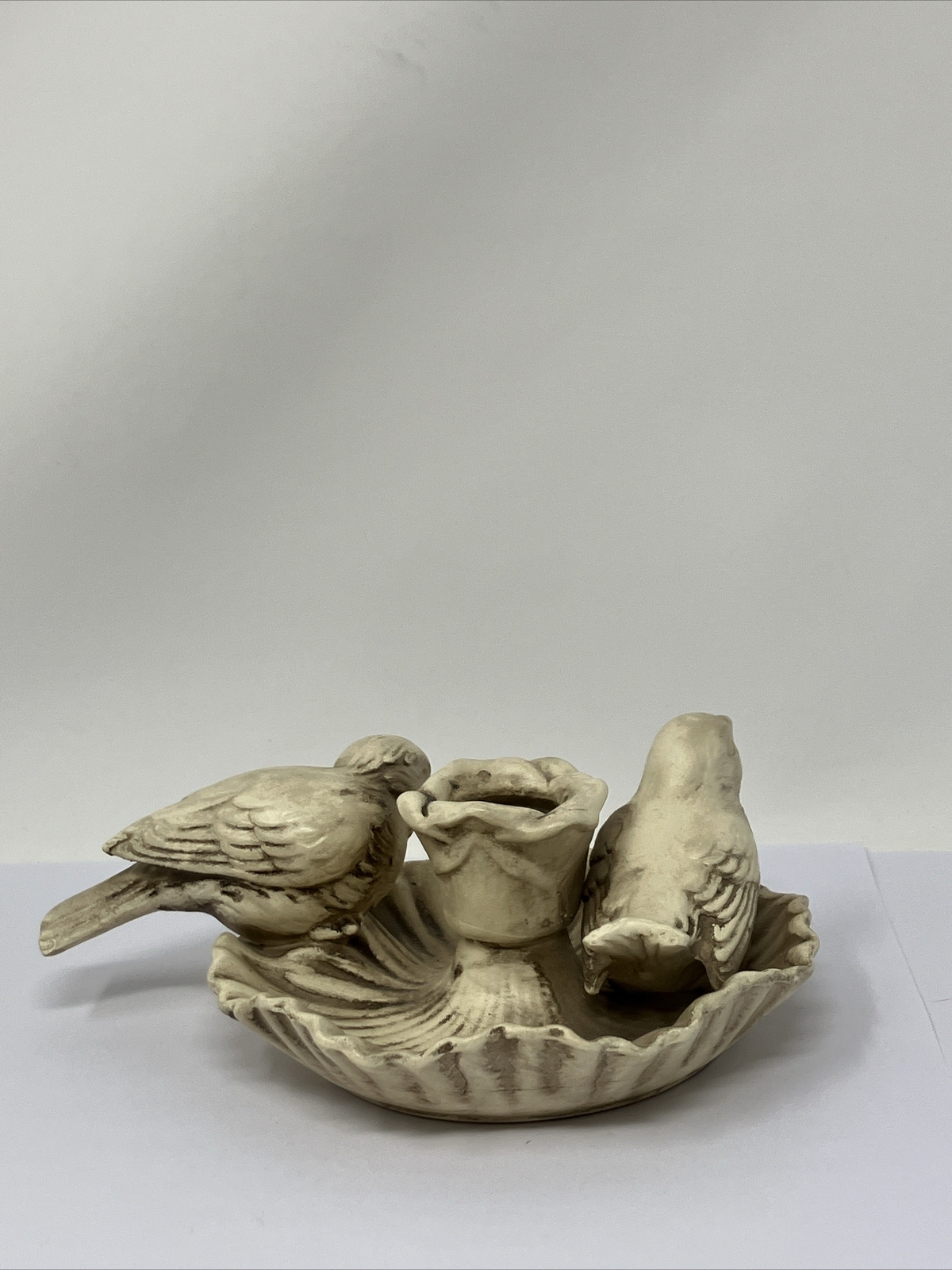 Vintage Wolin BIRD PAIR CANDLE HOLDER 1950s Japan Off White Beige