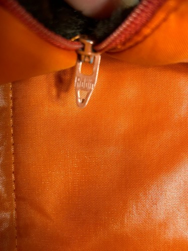 VTG 1970's Faux Fur Lined Orange Bubble Jacket Unisex - Picture 13 of 13