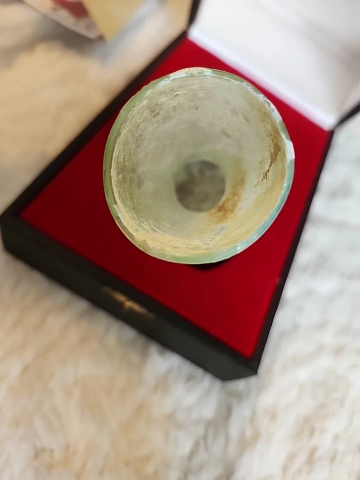 Vidrio de época romana 330 E.C. - 63 a.C.E. Vidrio cósmico raro Foto 3 de 4