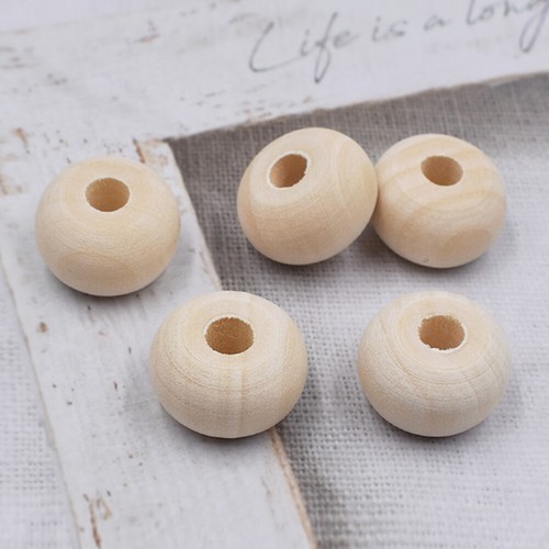 50Pcs Portable Decorative Polished Small Wooden Beads For