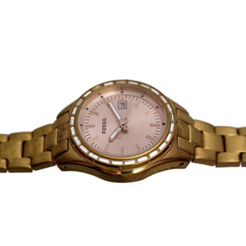 Fossil Rose Gold Diamond Style Baguette Bezel Ladies Wrist Watch - Picture 6 of 10