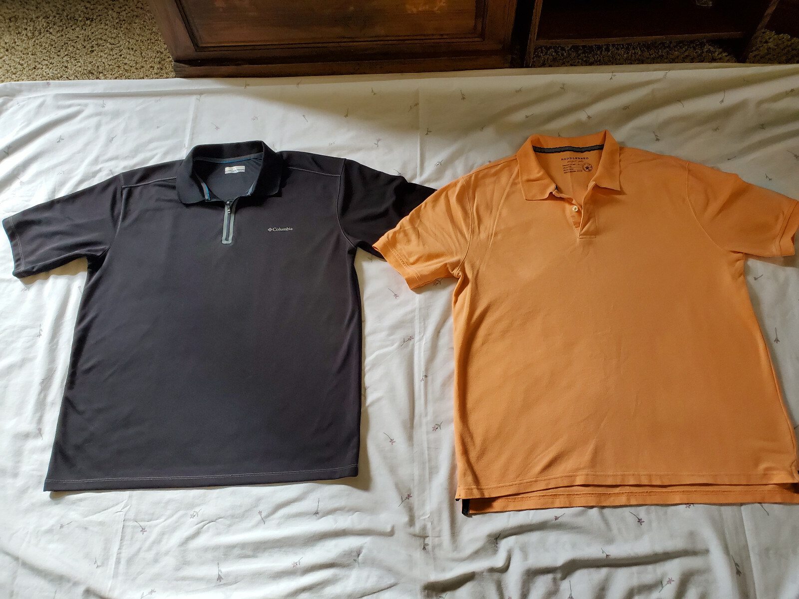 2 Men's Pullover Short Sleeve Shirts Columbia, Saddle… Gem
