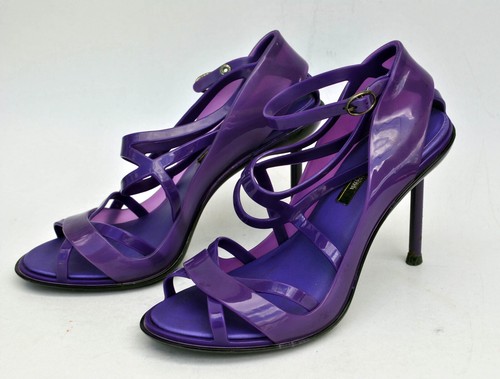 Melissa Jean Paul Gaultier Heels Strappy Purple Jelly Shoes Uk 6 Eu 39 us - Picture 2 of 9