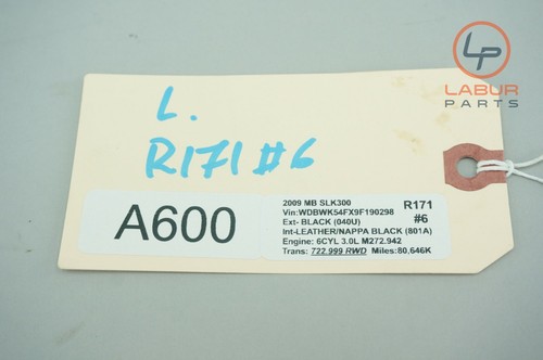 R171 Mercedes 05-11 SLK Class Front Left Driver Sun Visor Sunvisor Black A600 - Picture 6 of 6