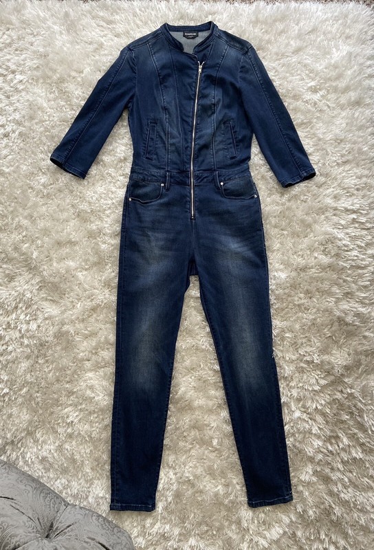 Bebe Blue Denim Jumpsuit Size 28
