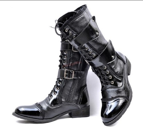 Combat Mid Calf Boots Gothic Casual 