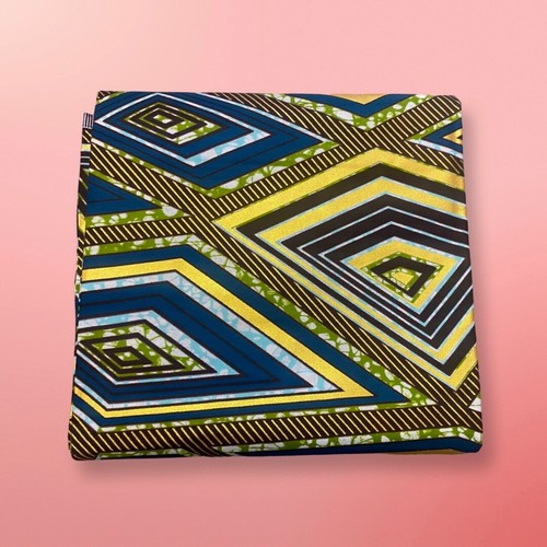 Gold Print Ankara wax Fabric 6 Yards 45 inch wide 100% Cotton - Picture 3 of 26