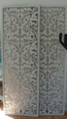 Wrought Iron Heavy Rose Center Divide Wall Window Garden Accent