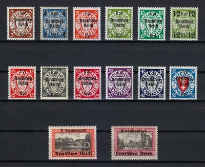 Germany Danzig 1939 MNH Mi 716-729 Sc 241-254 Surcharged in Black set / 03 / **