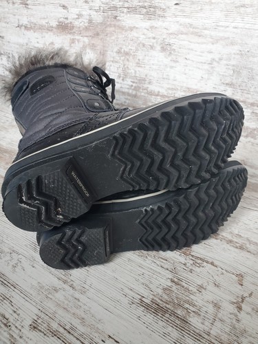 Sorel Women Boots Tofino II Quilted Waterproof Faux Fur Black Sz 6 - Picture 3 of 7